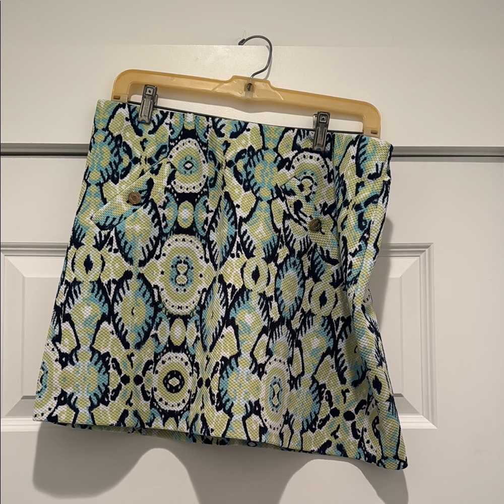 Stylish Blue and Green Patterned Skort